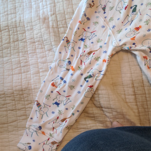 hanna Andersson Medium size 120 children's EUC cotton turtleneck with snowmen - Picture 7 of 8